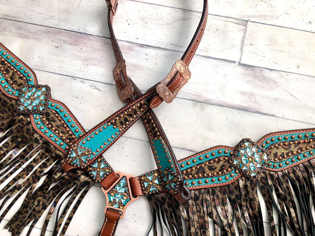 Shimmer Leopard Black Fringe Tack Set – Cowgirl Barn & Tack