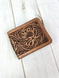 Floral Tooled Leather Bi-Fold Western Wallet