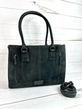 Vintage Black Suede Western Tote