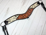 Cowhide with Floral Tooled Studded Tripping Collar