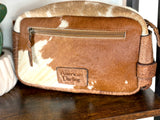 Western Cowhide Leather Handle Shaving and Cosmetic Bag