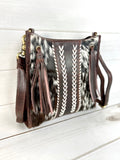 Laced Cowhide Crossbody Handbag