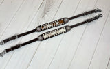 Cowhide & Leather - Buckstitch Crystal Concho Wither Strap