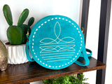 Clearance - Turquoise Suede Round Canteen Crossbody Bag