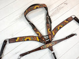 Bold Sunflower Paisley Tooled Leather Tack Set