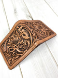 Floral Tooled Leather Bi-Fold Western Wallet