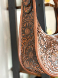 Western Floral Tooled Leather Hobo Purse