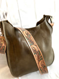 Soft Raw Leather Crossbody Handbag