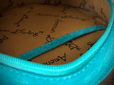 Clearance - Turquoise Suede Round Canteen Crossbody Bag