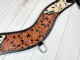 Cowhide with Floral Tooled Studded Tripping Collar