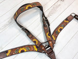 Bold Sunflower Paisley Tooled Leather Tack Set