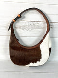 Small Cowhide and Leather Hobo Purse