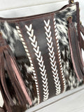 Laced Cowhide Crossbody Handbag