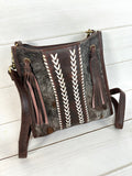 Laced Cowhide Crossbody Handbag