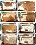 Western Cowhide Leather Handle Shaving and Cosmetic Bag