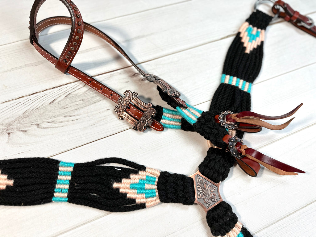 Turquoise and Black Corded Fabric Tack Set – Cowgirl Barn & Tack