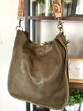 Soft Raw Leather Crossbody Handbag