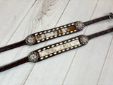 Cowhide & Leather - Buckstitch Crystal Concho Wither Strap