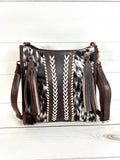 Laced Cowhide Crossbody Handbag