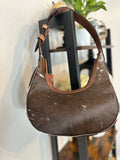 Small Cowhide and Leather Hobo Purse