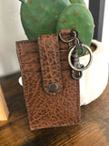 Brown Cowhide Keychain Card Holder