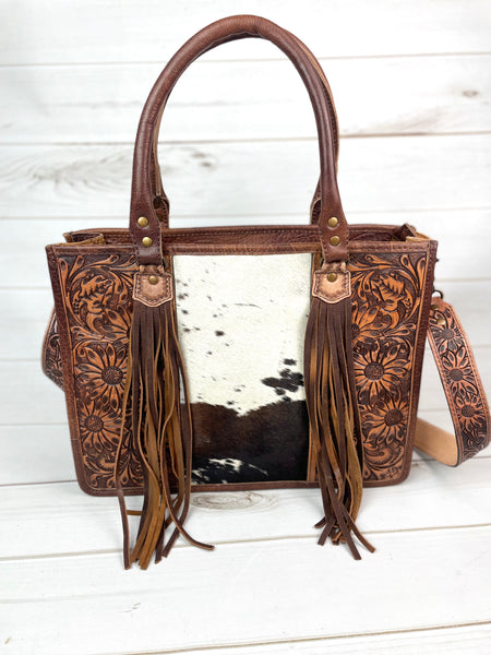 Braided Leather Fringe Hide Handle Bag – Cowgirl Barn & Tack