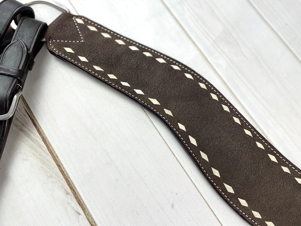 Dark Roughout Leather and Buckstitch Tripping Collar – Cowgirl Barn & Tack