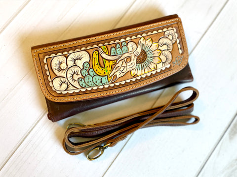 Powell Tooled Painted Leather Wallets with Straps – Cowgirl Barn